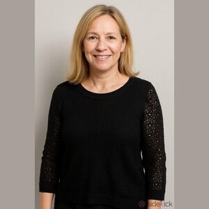 Lucky Brand Women's Black‎ Lace Retro Sweater Top Size L